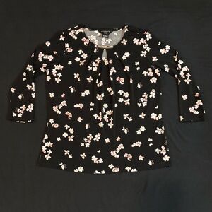 Liz Claiborne Black Floral Blouse